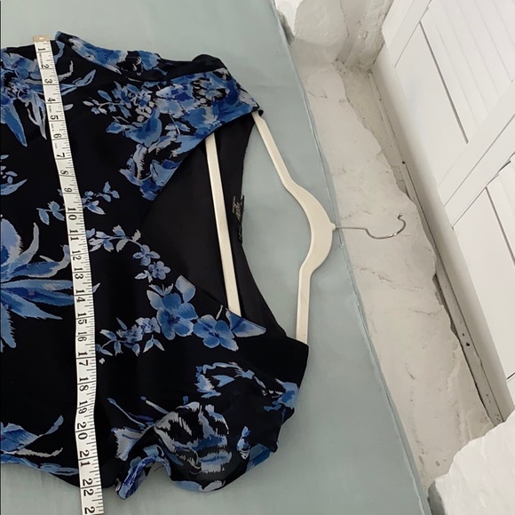 Majick long Lined Sheer sleeved Navy + Blue Dress - Picture 13 of 14